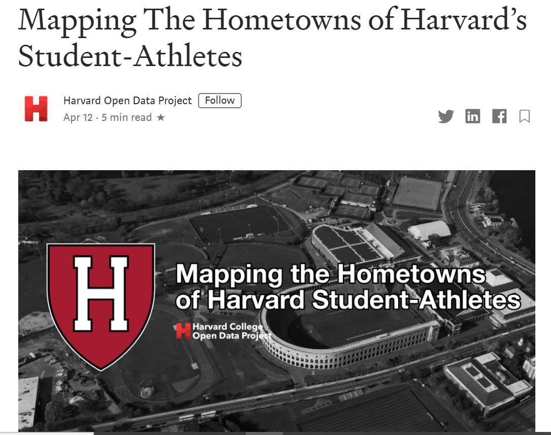 Harvard Athlete Hometowns